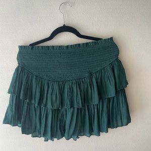Hunter green smocked ruffle skirt. Worn twice.